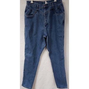 Vtg Rocky Mountain V Front 17/18 High Waist MOM Tapered Bareback Jeans 33X32